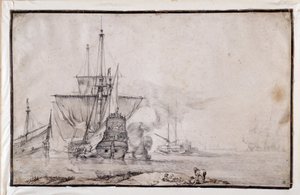 Barco disparando el cañón de Pierre Puget