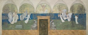 Una pintura preparatoria para Les Muses inspiratrices acclament le Génie, Messager de Lumière, 1895 de Pierre Puvis de Chavannes
