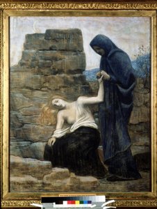 Pintura ""Compasión"" de Pierre Puvis de Chavannes (1824-1898) 1887 (simbolismo) Moscú, Museo Pushkin de Bellas Artes de Pierre Puvis de Chavannes