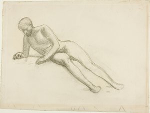 Desnudo masculino reclinado de Pierre Puvis de Chavannes