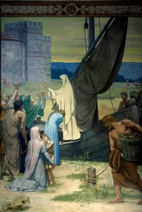 Santa Genoveva suministrando a los parisinos sitiados por el ejército de Atila, rey de los hunos de Pierre Puvis de Chavannes