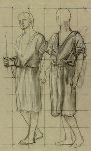 estudio de dos figuras de pie de Pierre Puvis de Chavannes