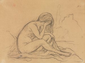 Estudio de un desnudo femenino (posiblemente para una pintura alegórica no realizada) (anverso)