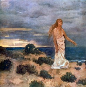 Mujer en la playa, 1887 de Pierre Puvis de Chavannes