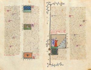 Página de "De Proprietatibus Rerum" de Bartholomeus Anglicus, en la traducción francesa de Jean Corbechon, c.1390 de Pierre Remiet