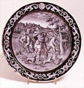 Plato de Limoges, uno de un conjunto de 12 que representan los meses del año de Pierre Reymond