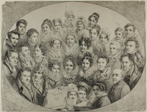 Treinta y un Retratos en un Óvalo de Pierre Roch Vigneron