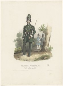 Cazador voluntario belga, 1831 Chasseur Volontaire De Chasteller (título sobre el objeto) de Pierre Simonau
