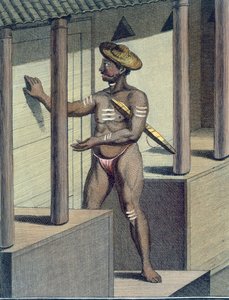 Carépatré Pandaron (devoto religioso votado al silencio), grabado por Poisson, de 