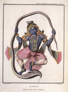 Krishna bailando sobre la Serpiente Kaliya, de 