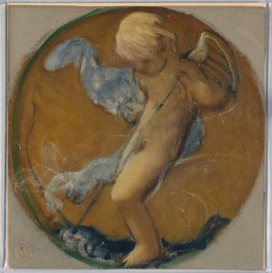 Dibujo, Estudio para redondel con putto, finales del siglo XIX