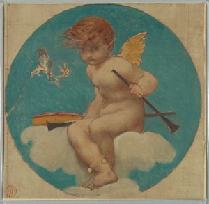 Estudio para medallón con putto sosteniendo atributos de la música de Pierre Victor Galland