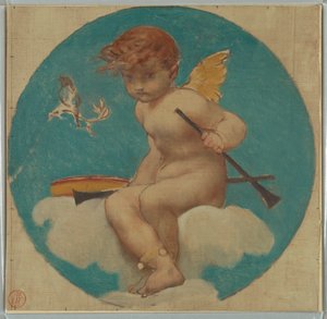 Estudio para medallón con putto sosteniendo atributos de la música de Pierre Victor Galland