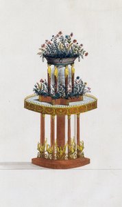 Soporte de flores de caoba y bronce, lámina 287, ilustración de la Colección de muebles y objetos de gusto