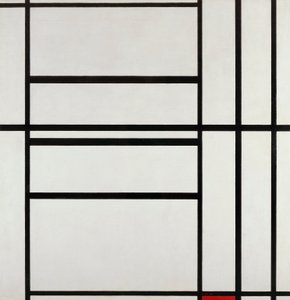Composición No 1 con gris y rojo de Piet Mondrian