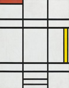 Composición en blanco, rojo y amarillo