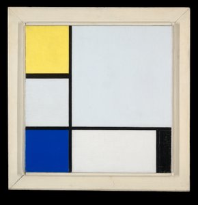 Composición con amarillo, azul, negro y azul claro de Piet Mondrian