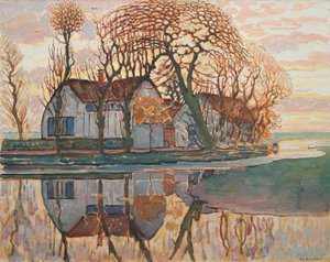 Granja cerca de Duivendrecht, c. 1916 de Piet Mondrian