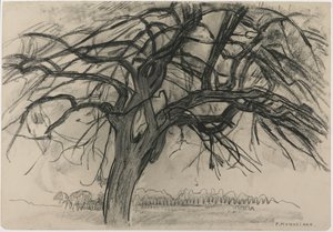 Estudio preliminar para la tarde: El árbol rojo, 1908