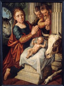 La Adoración de los Pastores. Pintura de Pieter Aertsen (1508-1570) siglo XVI. Rouen, Museo de Bellas Artes de Pieter Aertsen