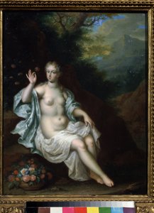 "Retrato de la ninfa Flora" (Flora) Pintura de Pieter Born (Borm) (1650-1682) Siglo XVII Colección privada del Museo Pushkin, Moscú de Pieter Borm