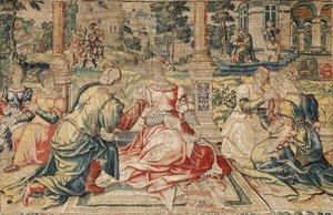 Tapiz de Marco Antonio y Cleopatra de Pieter (attr. to) Coecke van Aelst