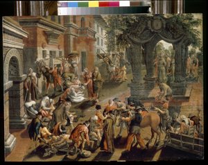 Los apóstoles Pedro y Juan. (El Apóstol Pedro y Juan). Pintura de Pieter Aertsen (1508-1575), óleo sobre madera de Pieter Aertsen