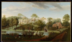 Vista de Chiswick House desde el suroeste (óleo sobre lienzo)