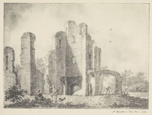 Paisaje con ruinas y figuras de Pieter Bartholomeusz. Barbiers