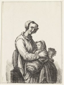 Madre con bebé y niño pequeño