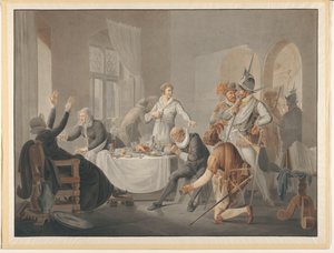 PD Hasselaer se da a conocer, cuando los españoles su hermano Claes Dirkz. quería capturar en su lugar. de Pieter Bartholomeusz. Barbiers
