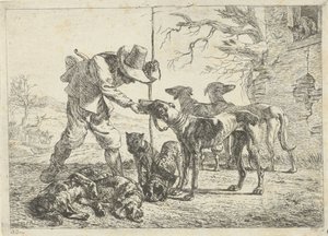 Cazador con siete perros Diferentes animales (título de la serie)