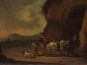 Jinetes detenidos en un puerto de montaña de Pieter Bout