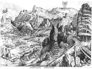 La Magdalena penitente, grabado por Hieronymus Bosch (c.1510-70) c. 1555-57 de Pieter Bruegel the Elder