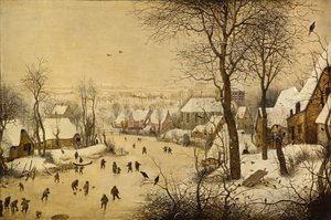 Paisaje invernal con trampa para pájaros de Pieter Brueghel the Elder