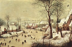 Paisaje invernal con trampa para pájaros de Pieter Brueghel the Elder