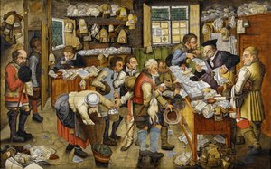El pago de los diezmos conocido como Abogado del pueblo de Pieter Brueghel the Younger