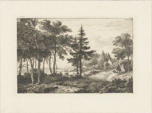 Paisaje con pino y jinete Paisajes acuáticos (título de la serie) de Pieter Casper Christ