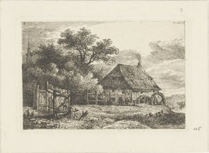 paisaje con molino de agua Paisajes acuáticos (título de la serie) de Pieter Casper Christ
