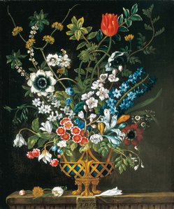 Febrero, de Los Doce Meses de Flores, un calendario floral de naturalezas muertas de Pieter Casteels