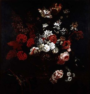 Naturaleza muerta de flores en un jarrón de cobre de Pieter Casteels
