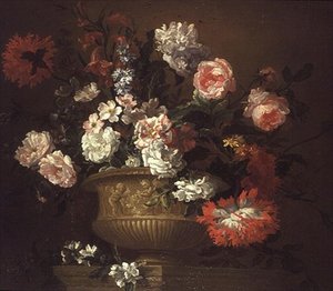 Naturaleza muerta de flores en una urna de Pieter Casteels