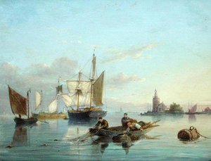 En la isla de Texel, Holanda de Pieter Christiaan Cornelis Dommelshuizen