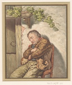 Lou, el criado del panadero, dormido a la luz del sol frente a la casa de Pieter Christoffel Wonder