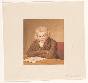 Retrato de Lourens van Schaick, sentado leyendo en una mesa de Pieter Christoffel Wonder