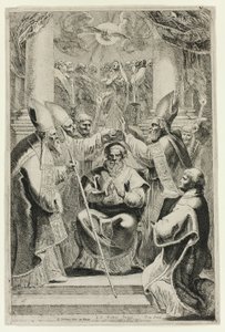 Consagración del obispo de Noyon con escena de Pentecostés encima de Pieter Claesz. Soutman