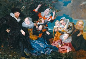 Paulus van Beresteyn y su esposa Catarina Both van der Eem con sus seis hijos y dos criados ...