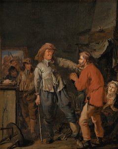 Soldados irrumpiendo en la cabaña de un campesino de Pieter Codde