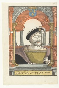 Retrato de Francisco I de Francia Francisco primus - d g . francorum rex (título sobre objeto) de Pieter Coecke van Aelst (I) (circle of)
