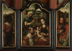 Tríptico con la Adoración de los Reyes Magos de Pieter Coecke van Aelst (I) (workshop of)